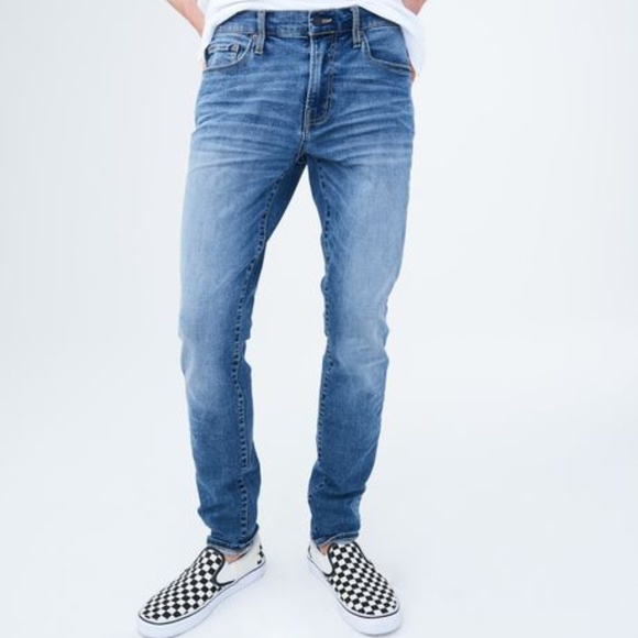 aeropostale mens flex effects super skinny black wash jean***